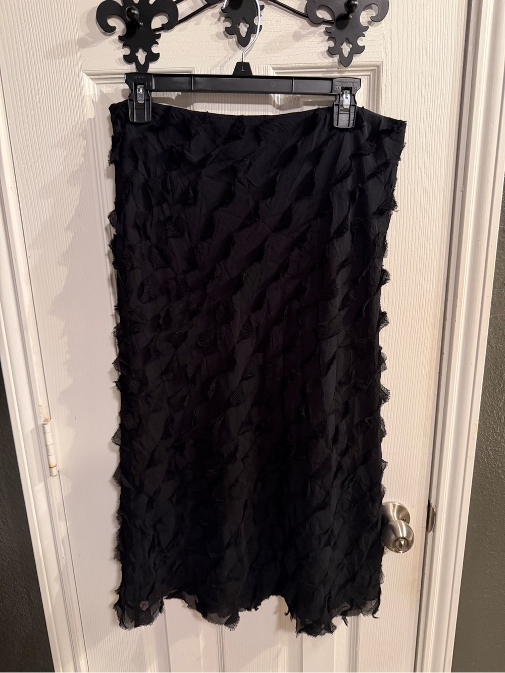 Ralph Lauren Black Textured Midi Skirt